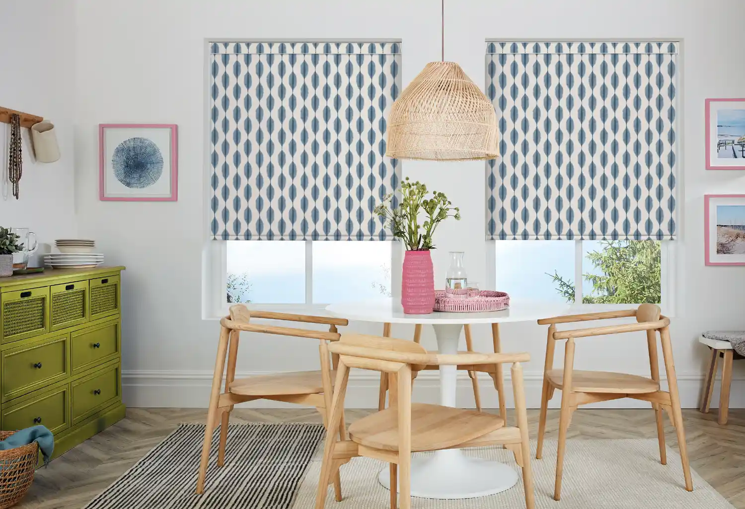 LL 2023 Roller Ikat Azure 70mm Dine Barbiecore