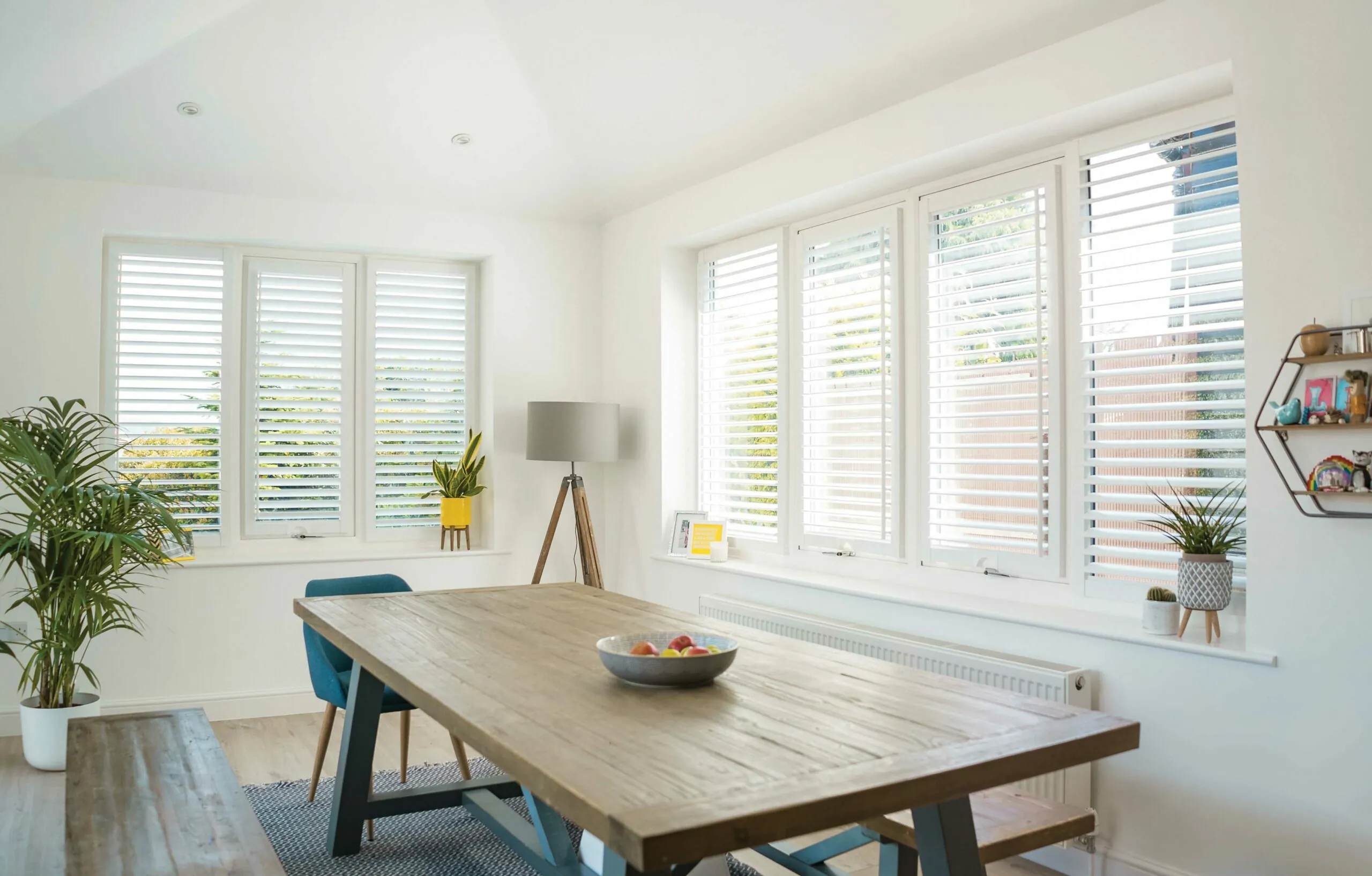 LL 2023 Perfect Fit Shutters Lite Cotton White Dine Main Open Web scaled