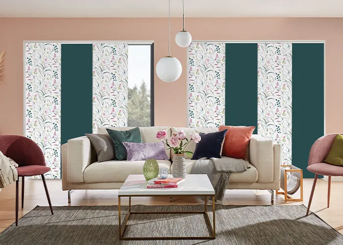 Panel Landscape size Flores Spring Carnival Teal Liv