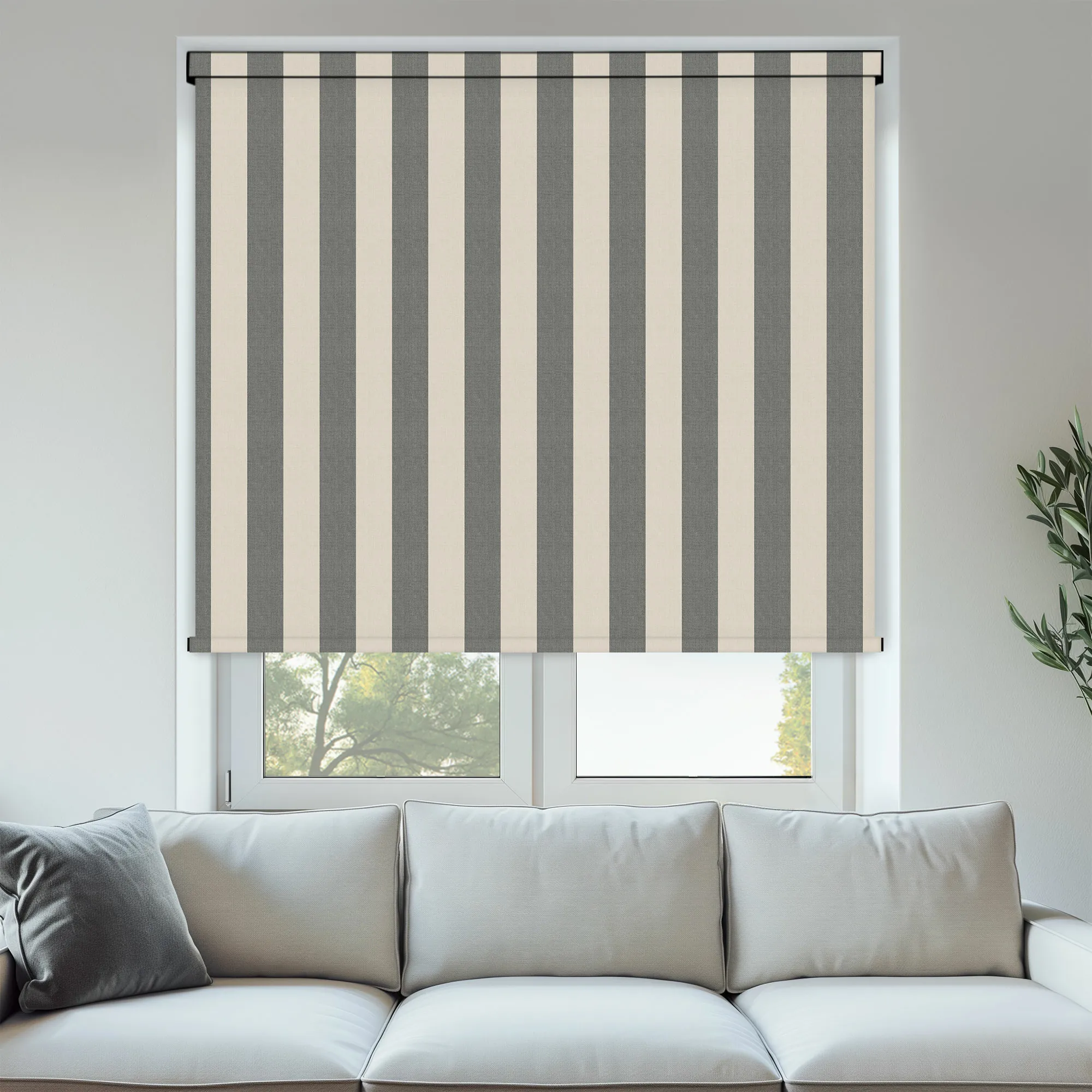 ROLL BRIGHTON STRIPE BO CHARCOAL ROLL BRIGHTON STRIPE BO CHARCOAL